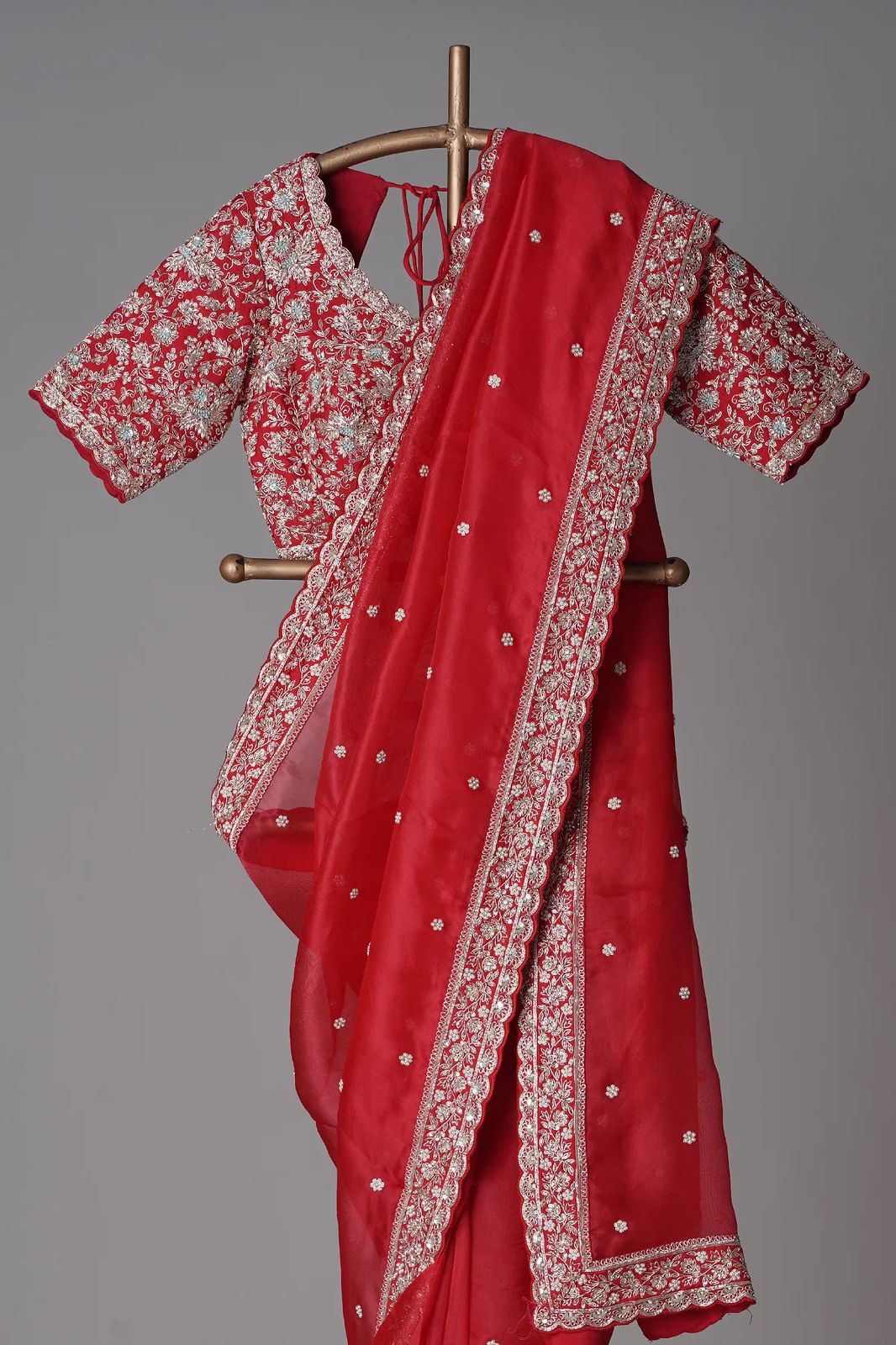 Ravishing Red Color Tabby Silk Saree