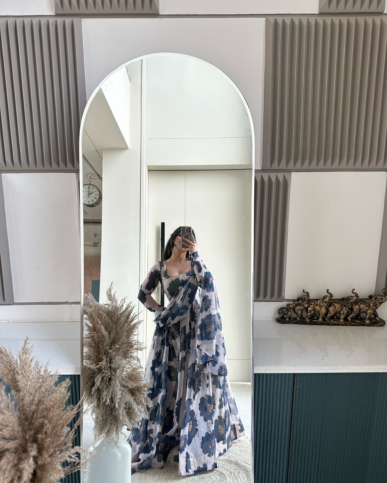 Outstanding Digital Printed  Sky Blue Color Anarkali Suit