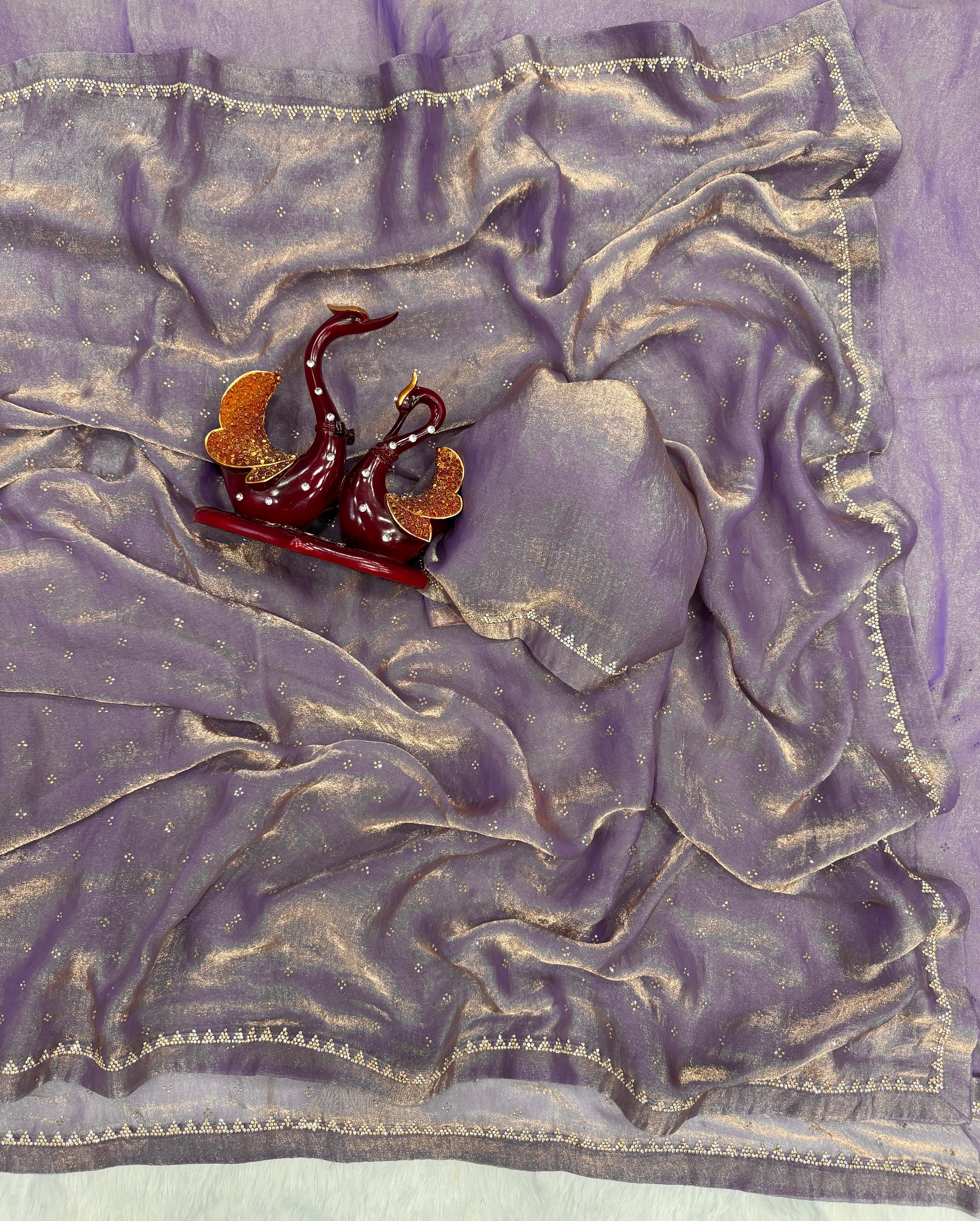 Onion Color Festive Wear Shining Silk Saree