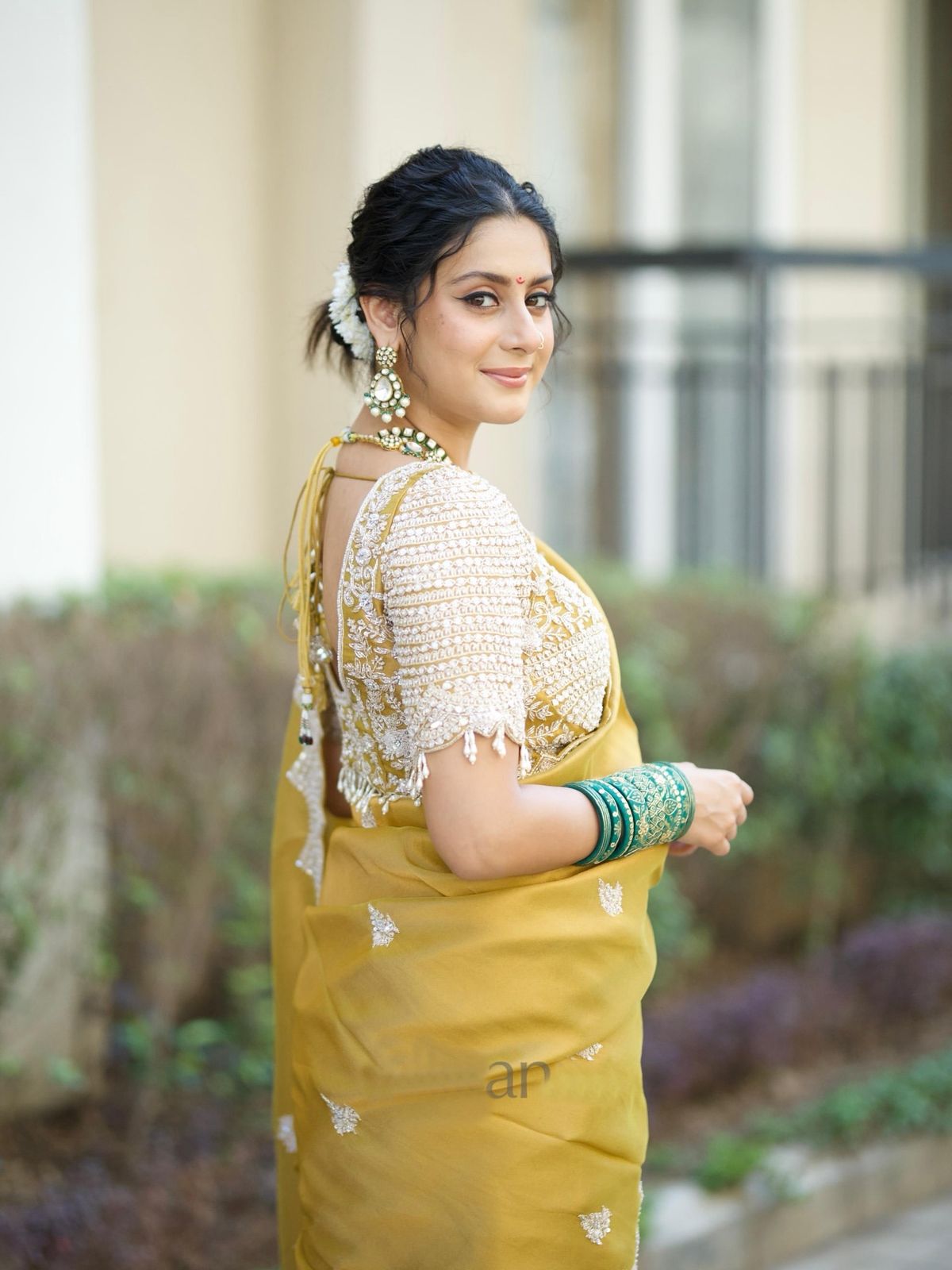 Bollywood Style Heavy Work Mustard Color Saree