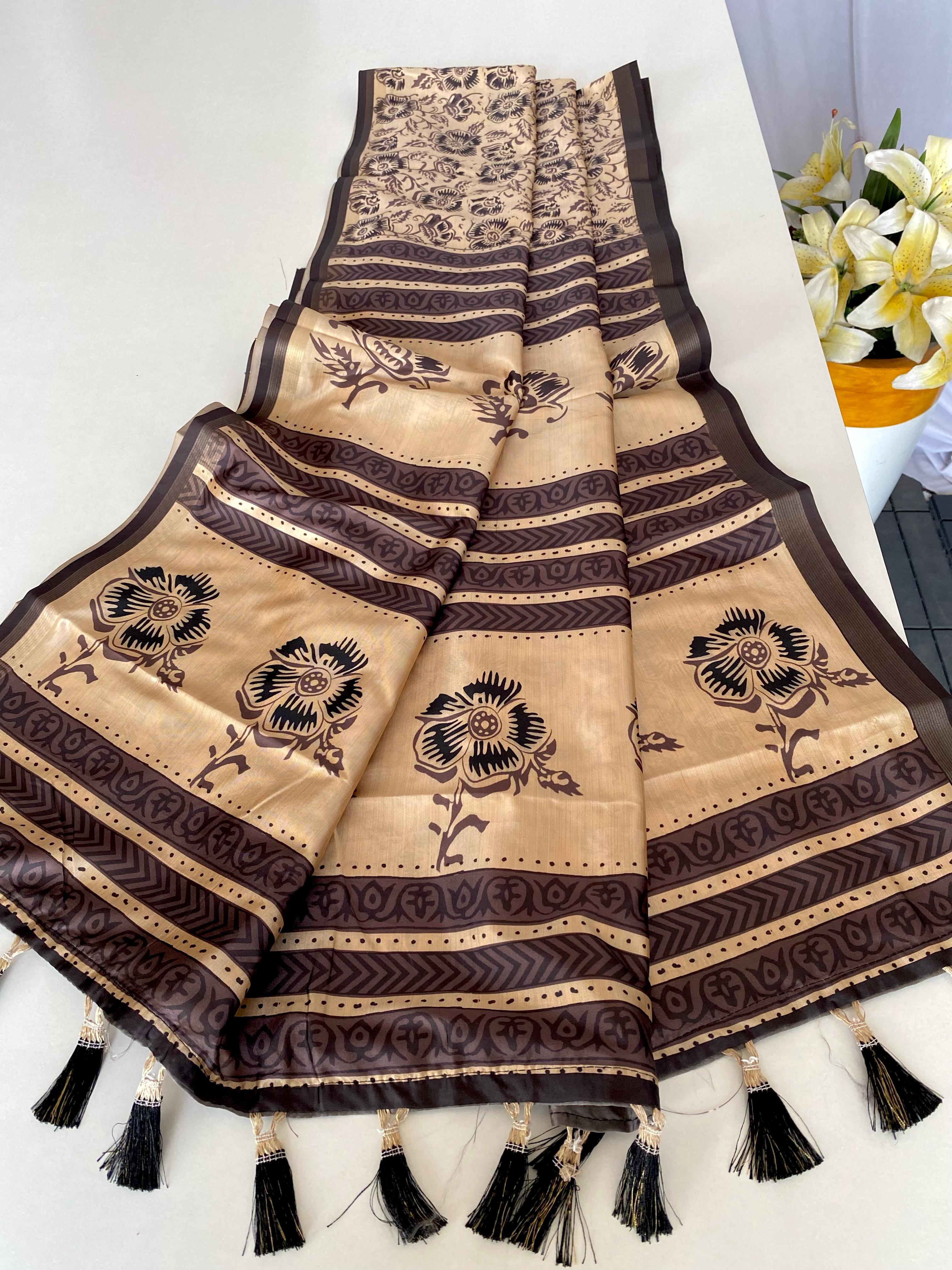 Adorable Dolla Viscose Cream Color Saree