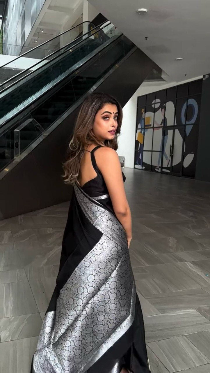 Wonderful Kota Silk Black Color Saree