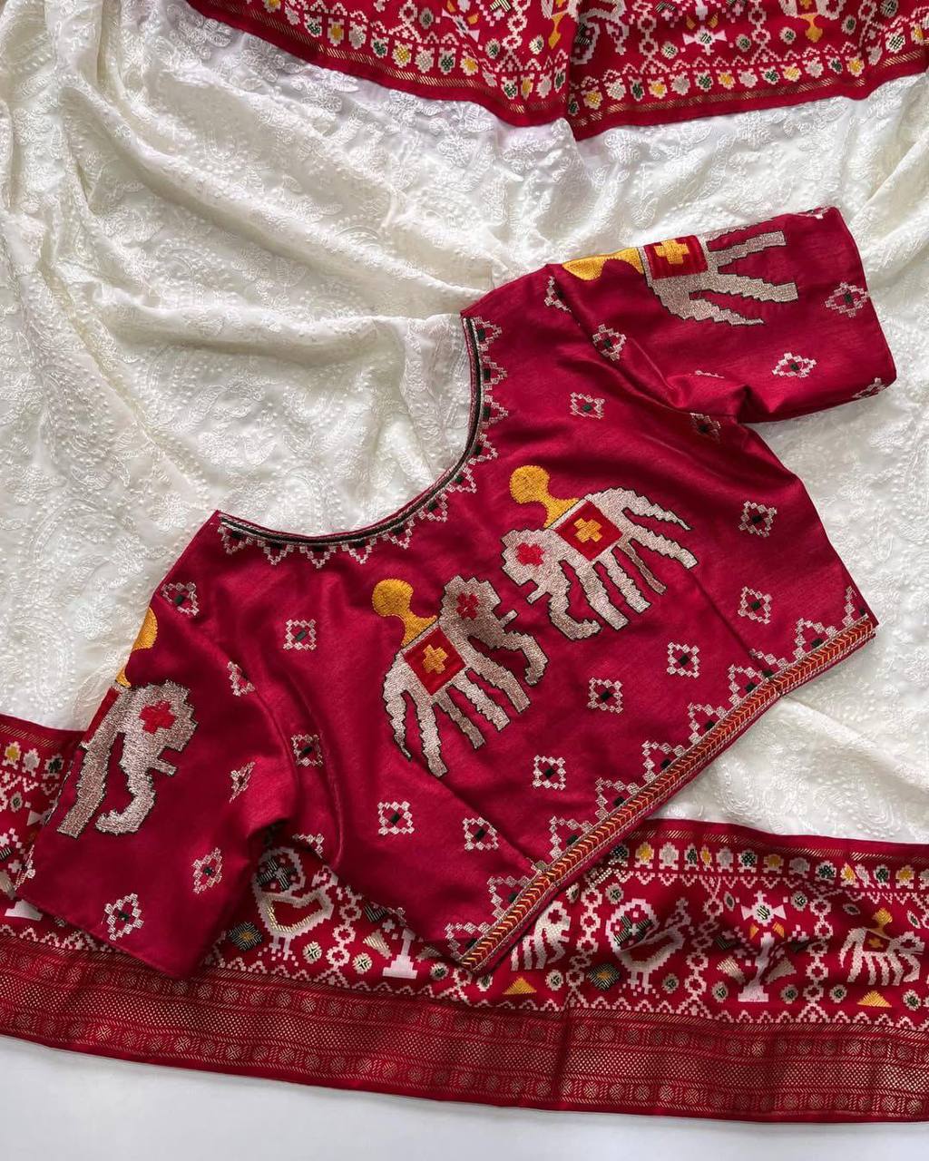 Wedding Wear Special Foil Printed White Color Saree