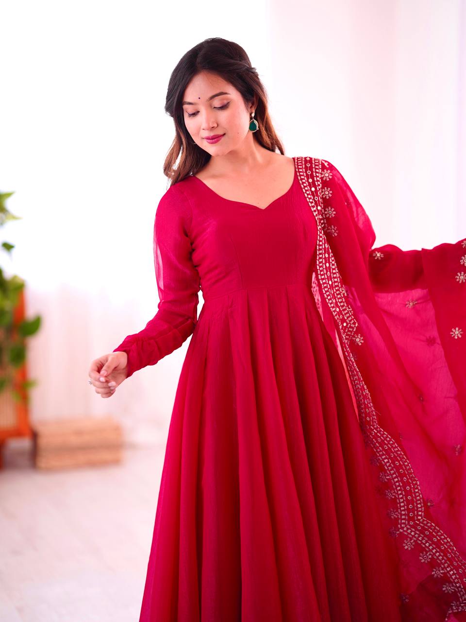 Awesome Sequence Work Pink Color Anarkali Gown