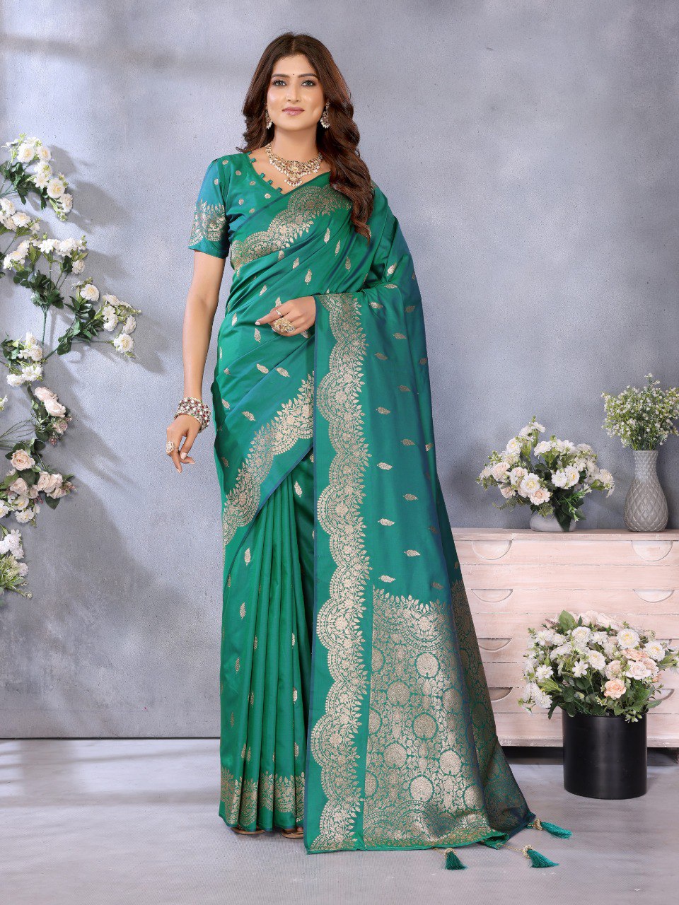 Demanding Green Color Silk Saree