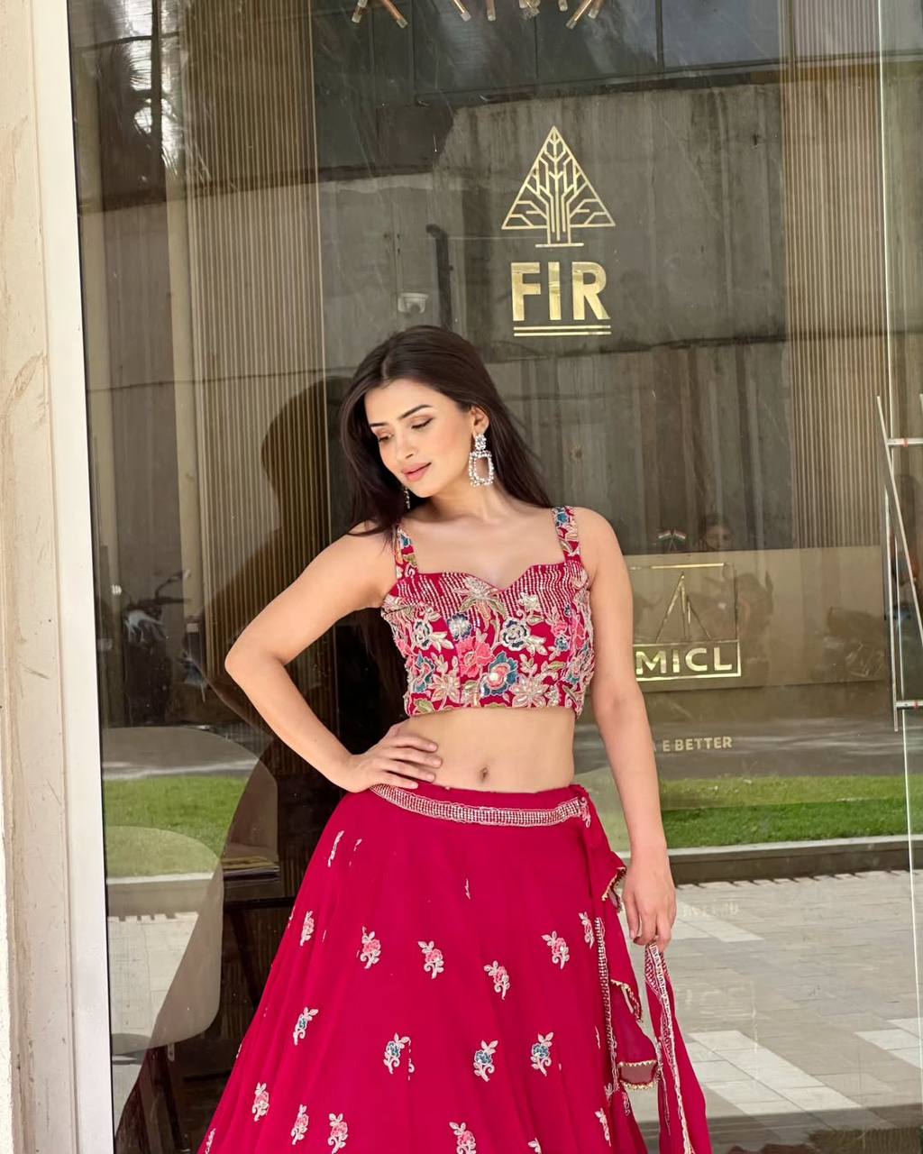Pink Color Georgette Designs For Wedding Lehenga Choli