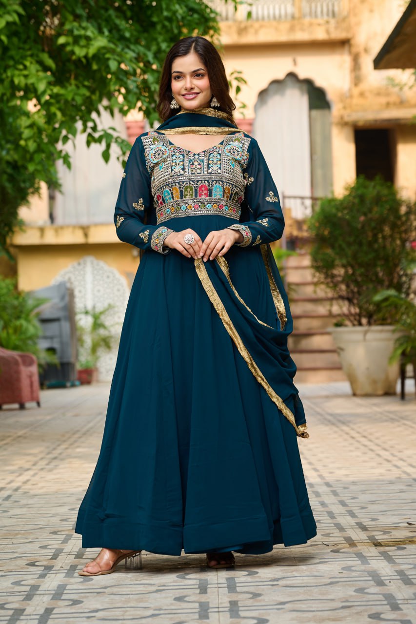 Multi Thread Work Rama Color Exclusive Gown
