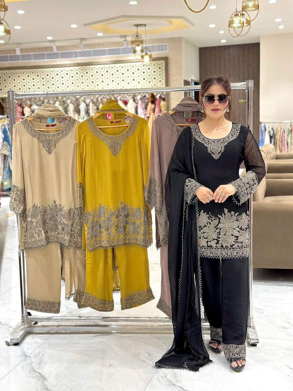 Black Color Fully Stitched Sequence Work Salwar Suit