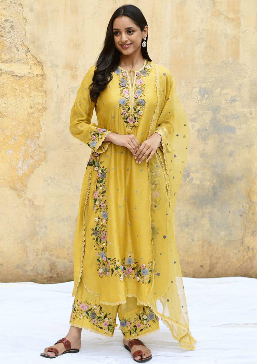 Yellow Color Marvelous Sequence Work Punjabi Suit